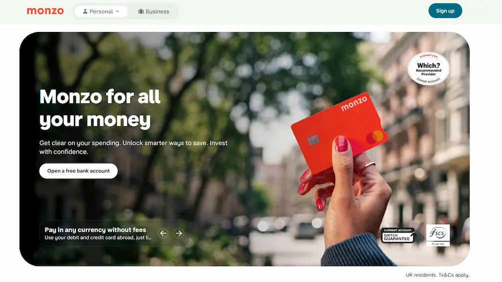 Monzo banking 