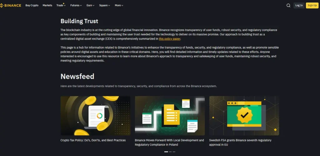 security and trust on binance